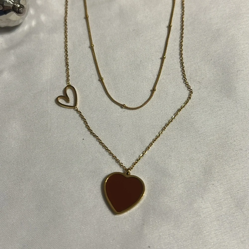 Gold Necklace w/ Heart Pendant- Kids Jewelry w/ Jewelry Making Kit Lot #9